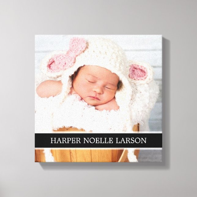 Custom Photo & Monogram Personalised Canvas Art (Front)