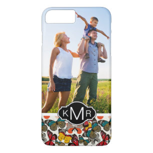 Custom Photo & Monogram Retro floral pattern 7 iPhone 8 Plus/7 Plus Case