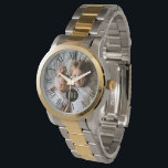 Custom Photo | Monogram | Roman Numerals Watch<br><div class="desc">Upload your favourite photo from Instagram,  your phone or your home computer to this custom watch featuring your monogram inside of a black circle frame centred in the middle.  On the outer edges of the watch are tall elegant Roman numerals in a bold style.</div>