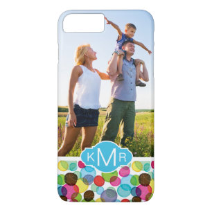 Custom Photo & Monogram Round bubbles pattern 2 iPhone 8 Plus/7 Plus Case