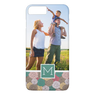 Custom Photo & Monogram Stylish floral pattern iPhone 8 Plus/7 Plus Case