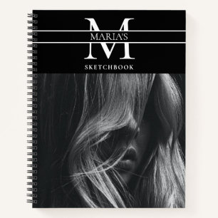 Custom Photo Monogrammed Artist Sketchbook Notebook