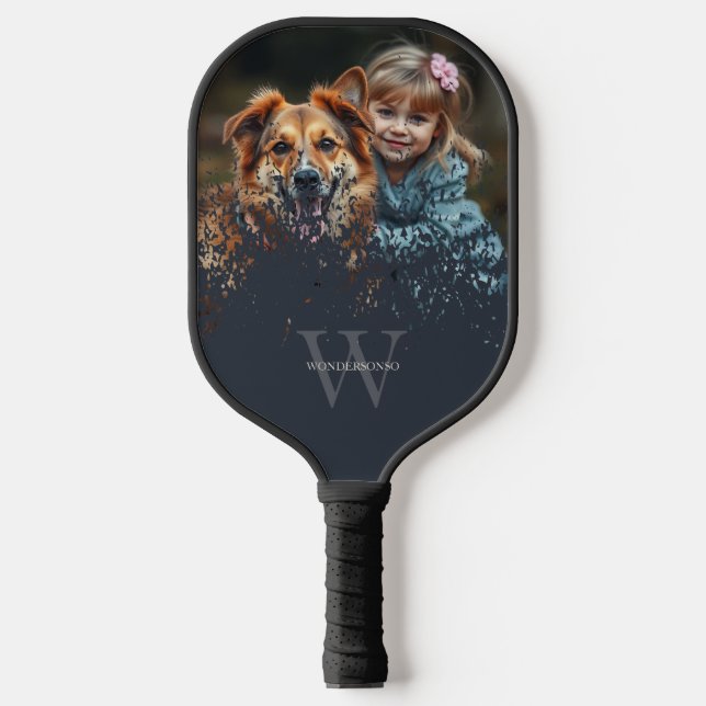 Custom Photo Monogrammed Pickleball Paddle (Front)