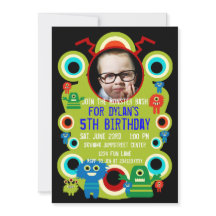 Custom Photo Monster Birthday Party Invitations