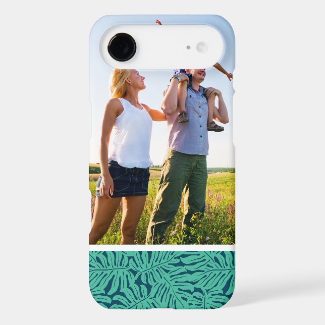 Custom Photo Monstera Tropical Leaf Pattern Case-Mate iPhone Case (Back)