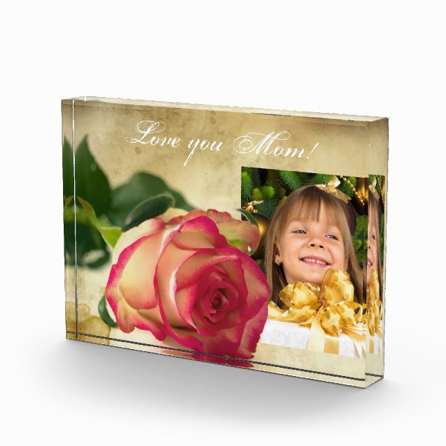 Custom Photo, Mothers Day Acrylic Gift Photo Block (Right)