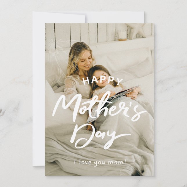 Custom Photo Mothers Day Love You Mum Card (Front)
