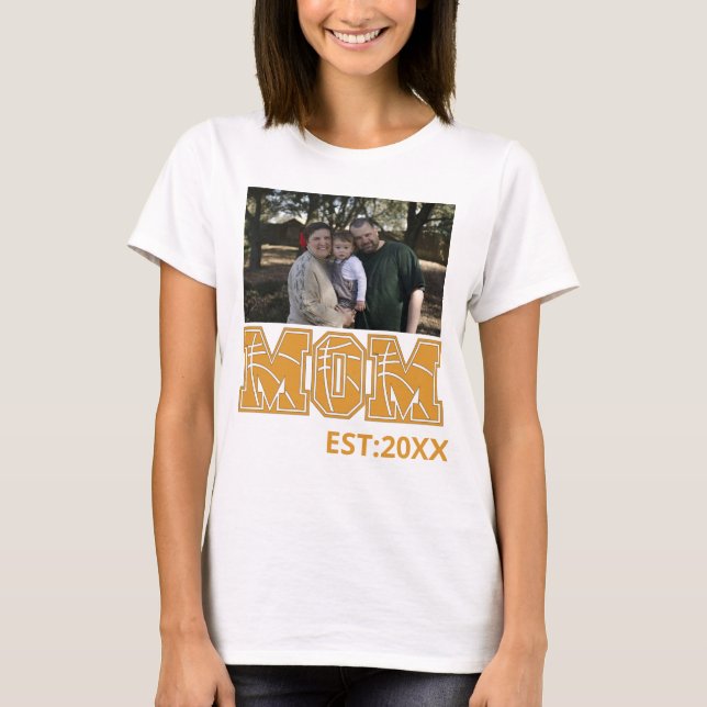 Custom photo Mothers day Sports Mum Basketball Mum T-Shirt (Front)