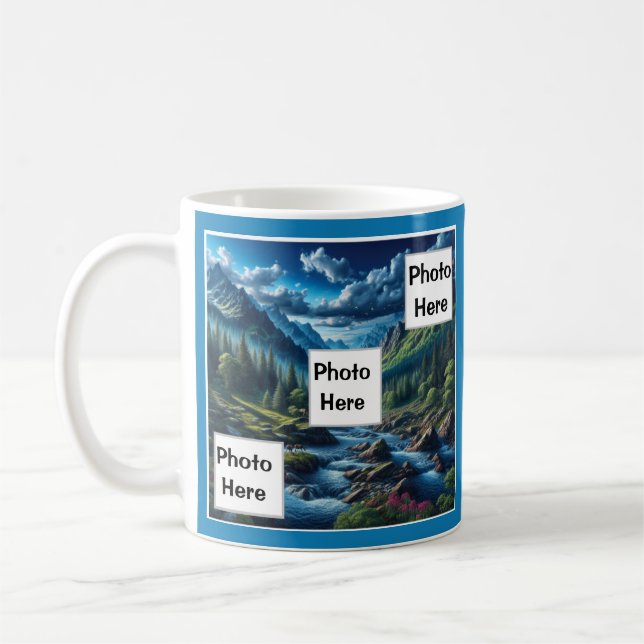 Custom Photo Mountain Scene Coffee Mug (Left)