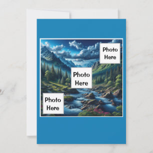 Custom Photo Mountain Scene Holiday Card
