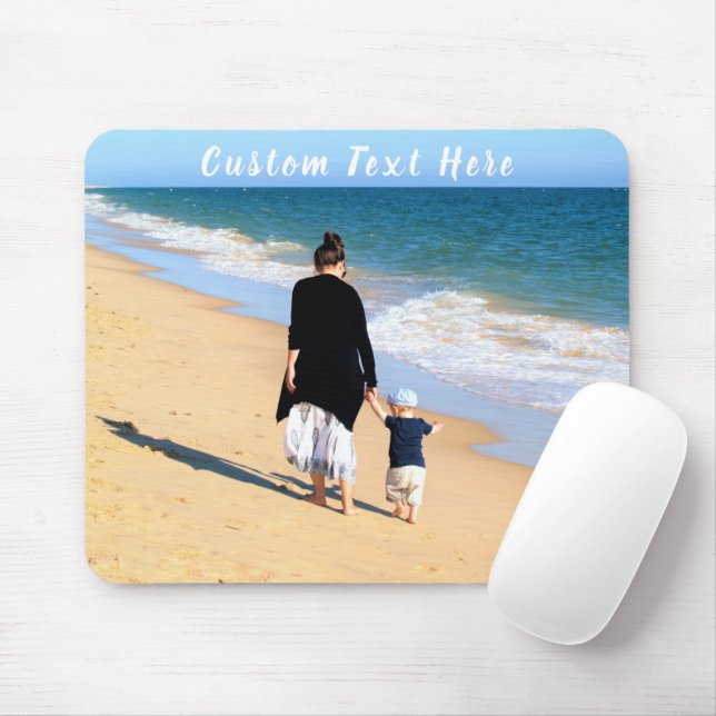 Custom Photo Mouse Pad Your Photos and Text (With Mouse)