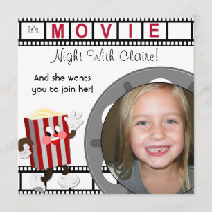 Custom Photo Movie Night Birthday Invitation