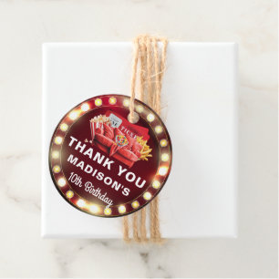 Custom Photo Movie Night Cinema Birthday Favour Tags