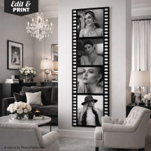 Custom Photo Movie Strip Poster, Hollywood Party 
