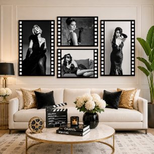 Custom Photo Movie Strip Poster, Hollywood Party Poster