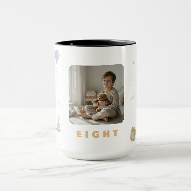 Custom Photo Mug for Boy Age 8 (Center)