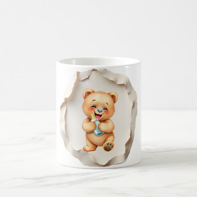 Custom Photo Mug with Modern Abstract Background (Center)