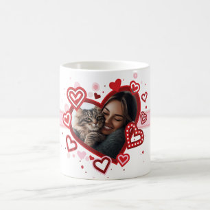Custom Photo Mug with Romantic Heart Frame