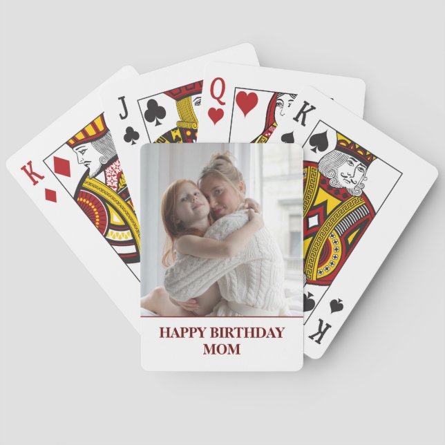 Custom Photo Mum Birthday Playing Cards (Back)