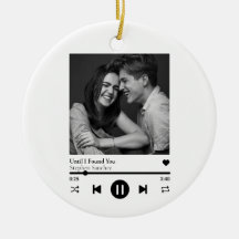 Custom Photo Music Playlist Ceramic Ornament