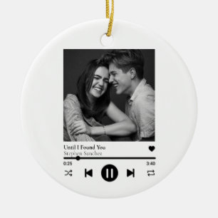 Custom Photo Music Playlist Ceramic Ornament