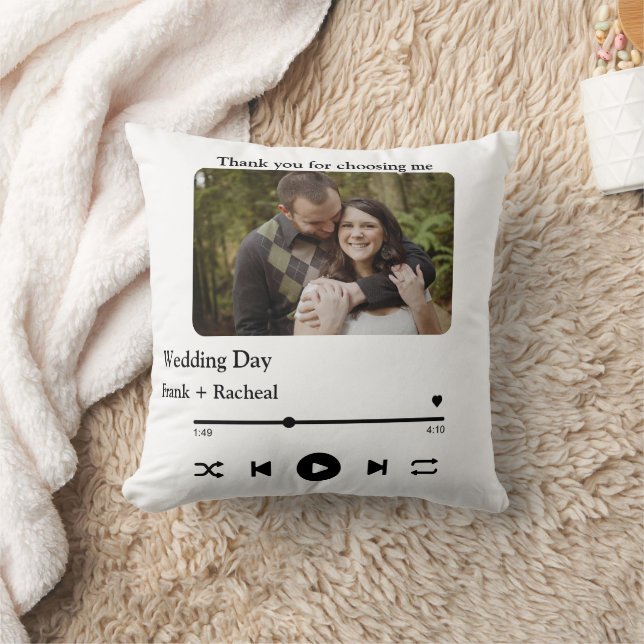 Custom photo music song playlist for couples cushion (Blanket)