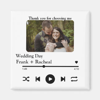 Custom photo music song playlist for couples magnet