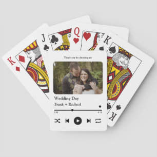 Custom photo music song playlist for couples playing cards