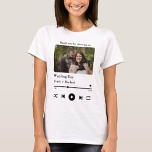 Custom photo music song playlist for couples T-Shirt