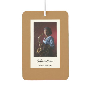 Custom photo musician brown car air freshener