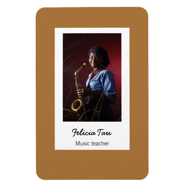 Custom photo musician brown magnet (Vertical)