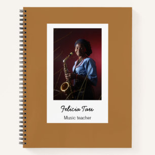 Custom photo musician brown notebook