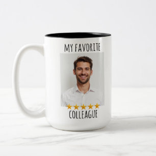 Custom Photo My Favorite Colleague 5 Star Two-Tone Coffee Mug