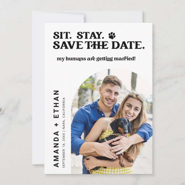 Custom Photo My Humans Are Getting Married Save The Date (Front)