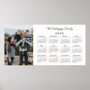 Custom Photo Name 2025 Calendar Poster