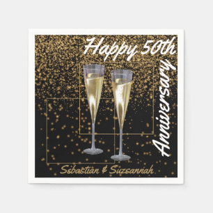 Custom Photo & Name 50th Wedding Anniversary Party Napkin