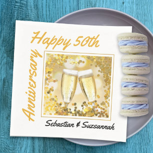 Custom Photo & Name 50th Wedding Anniversary Party Napkin