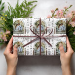 Custom Photo Name And Date Stylish Floral Wedding Wrapping Paper<br><div class="desc">This wrapping paper is designed with the Couple's photo and Text. Looks very stylish! You can easily personalise this gift wrapping by changing the Name, date, and photo. Create one for your friends and family's wedding Gift today! For further customisation, please click the "customise further" link and use our design...</div>