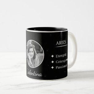 Custom Photo & Name Aries Zodiac Traits Mug