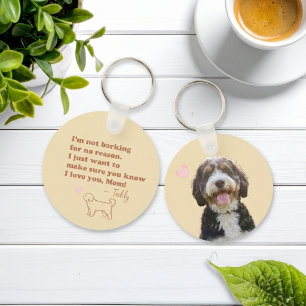 Custom Photo & Name Bernedoodle Mum Keychain Gift