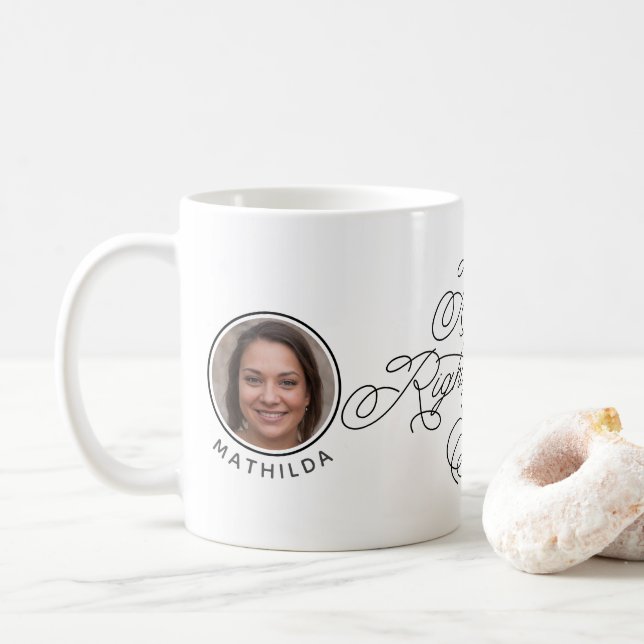 Custom Photo & Name Best Right Swipe Ever Funny Coffee Mug (With Donut)