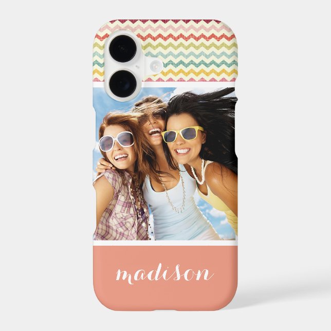 Custom Photo & Name Chevron Pattern 4 (Back)