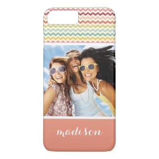 Custom Photo & Name Chevron Pattern 4 iPhone 8 Plus/7 Plus Case