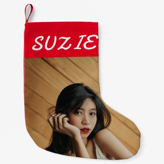 CUSTOM PHOTO NAME CHRISTMAS STOCKING (Front)