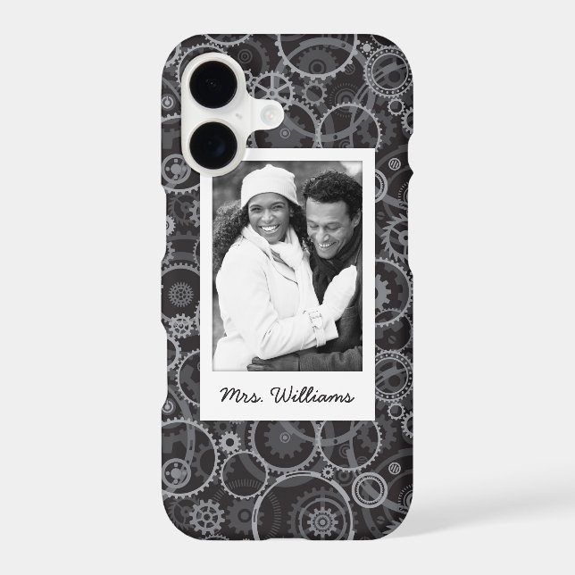 Custom Photo & Name Cogwheels pattern (Back)