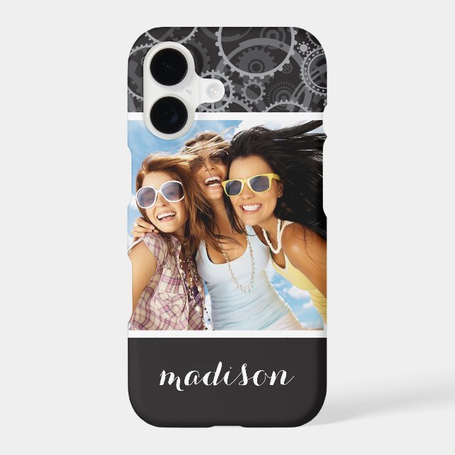 Custom Photo & Name Cogwheels pattern (Back)