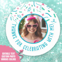 Custom Photo Name Confetti Birthday Thank You 