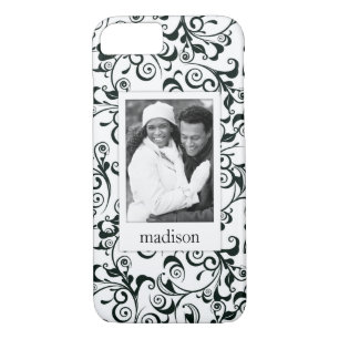 Custom Photo & Name Damask iPhone 8/7 Case