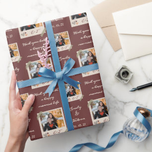 Custom Photo/Name/Date Bride And Groom Wedding Wrapping Paper