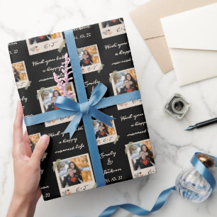 Custom Photo Name Date Wedding Wrapping Paper